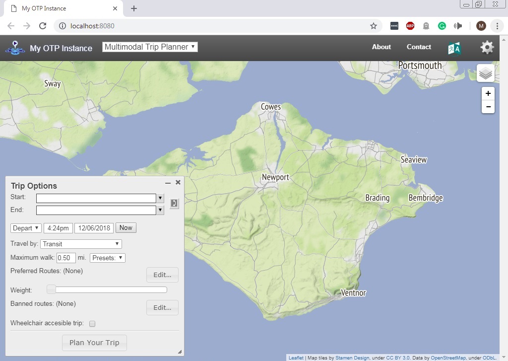 open trip planner qgis