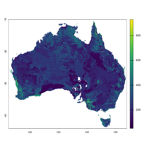 Soil Thickness for Australian areas of intensive agriculture of Layer 1 (A Horizon - top-soil) (derived from soil mapping)