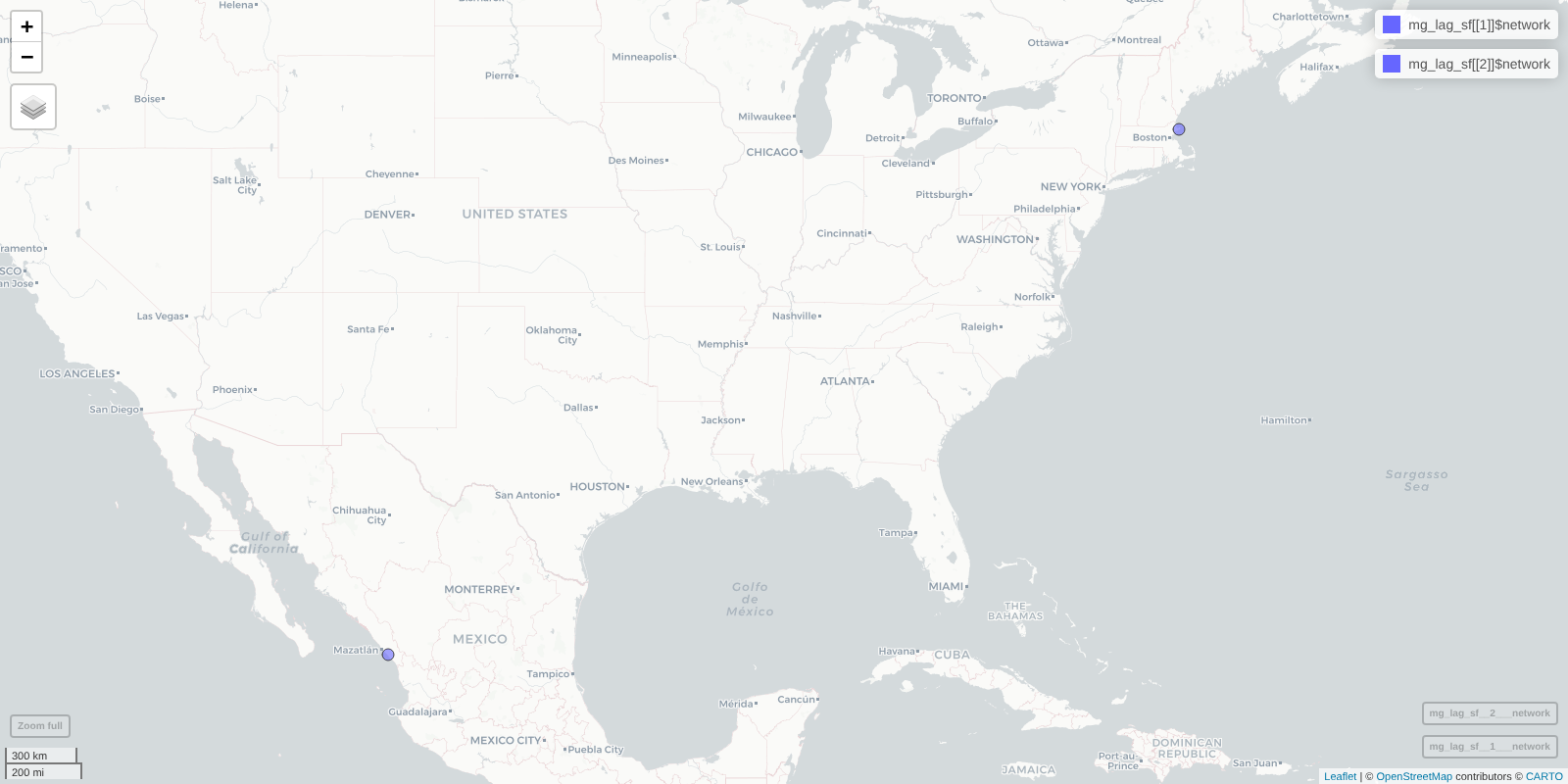 Map showing networks retrieved using the keywork 'lagoon'